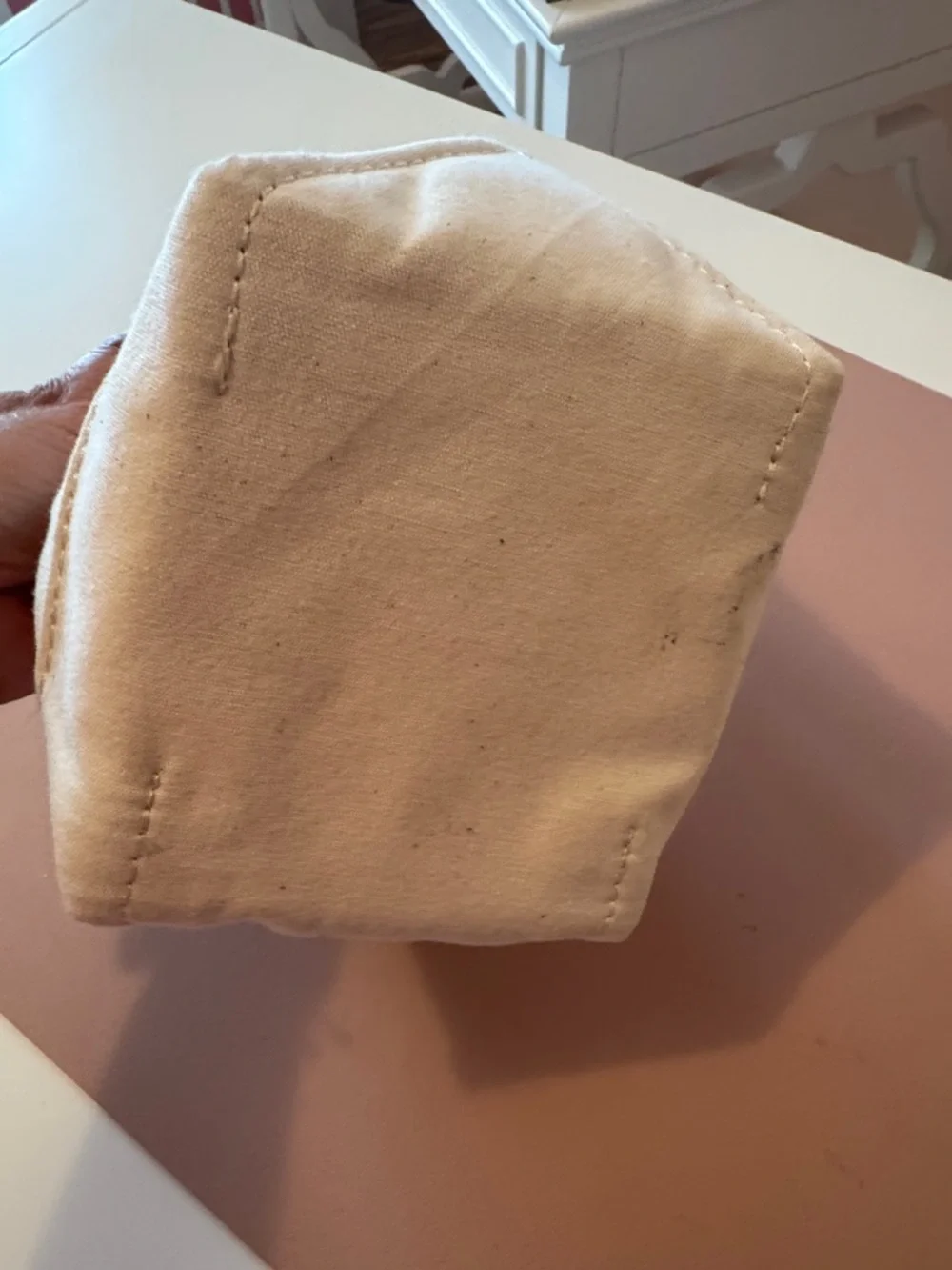 L.L. Bean Cream Canvas Tote with Red-Trim Handles - Picture 5 of 5